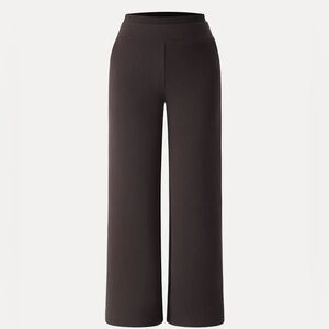 OGL FuzzLuxe Double Waistband Straight Leg Pants – Espresso Brown- XS